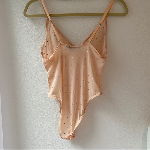 Nasty Gal Jeweled Sheer Cream Bodysuit Tank Top 4 - Picture 8 of 8
